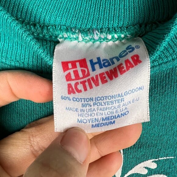 Vintage 1992 Gerda Hanes Activewear Women's Graphic Sweatshirt Crew neck Pullove - Picture 9 of 9